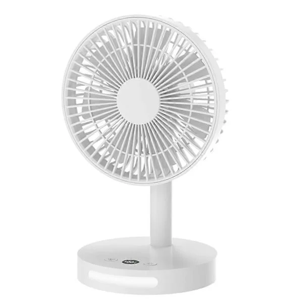 Sommer Ny Desktop Lille Ventilator Usb Hjem Smart Digital Display Kontor Mini Desktop Natlys Elektrisk Ventilator Hvid