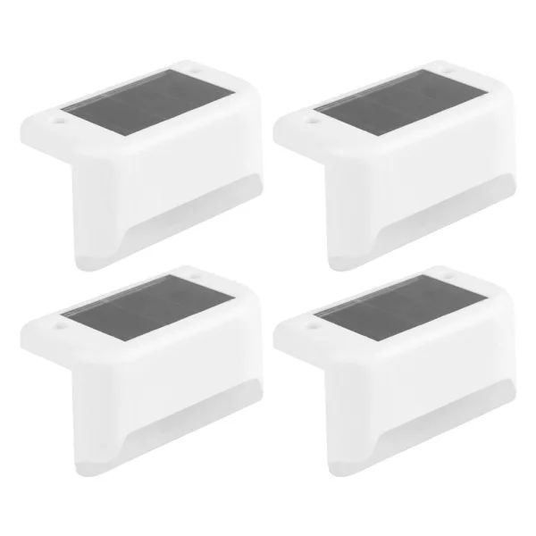 Solcellebelysning for dekk utendørs, 4-pakning, hvit LED-solcellebelysning