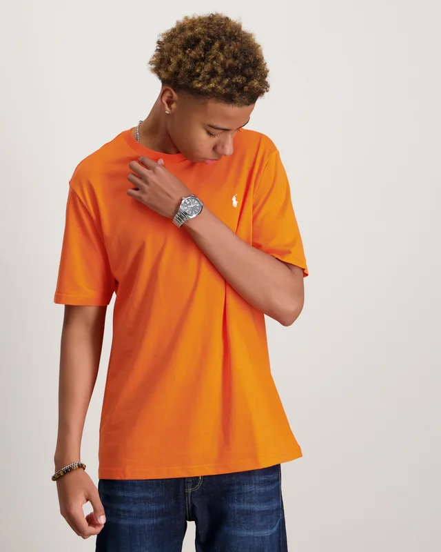 Polo Ralph Lauren Cotton Jersey Crewneck Tee Oranssi T-paidat Pojat - Kids Brand Store