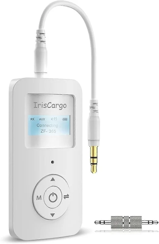 Bluetooth 5.0 sender og modtager 3 i 1, Dobbelt parring Bluetooth Audio sender modtager trådløs adapter med LCD-skærm 3,5 mm AUX Ster
