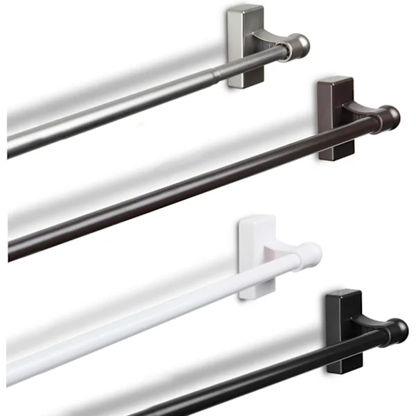 Desyne Magnetisk Gardinstang, Sort, 16-28", Nye magnetiske gardinstænger og lydløse gardintilbehør.