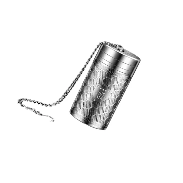 316L rostfritt stål spiraltesil - silver spiralcylindrisk tesil för tekannor, finmaskigt tefilter, enkel att rengöra