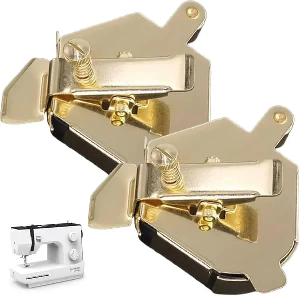 2 stk. Magnetisk sømguide, magnetisk sømguide for symaskin, clip-on, multifunksjonelt tilbehør (gull, 2,8x2,6)