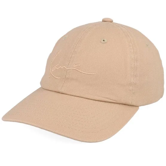 Karl Kani - Beis unconstructed Gorra - Signature Cap Washed Light Beige Dad Cap @ Hatstore