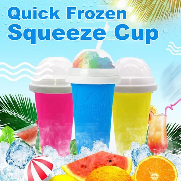 Slushie Maker Cup Magic Quick Frozen Smoothie Cup Rose Red