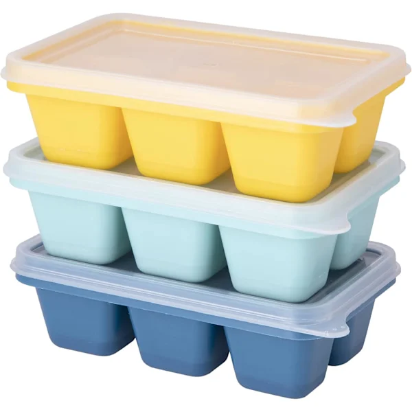 3 pakker Mini isterningbakke, silikone isforme med let frigørelse og aftagelige låg, perfekt til drikkevarer, fryser