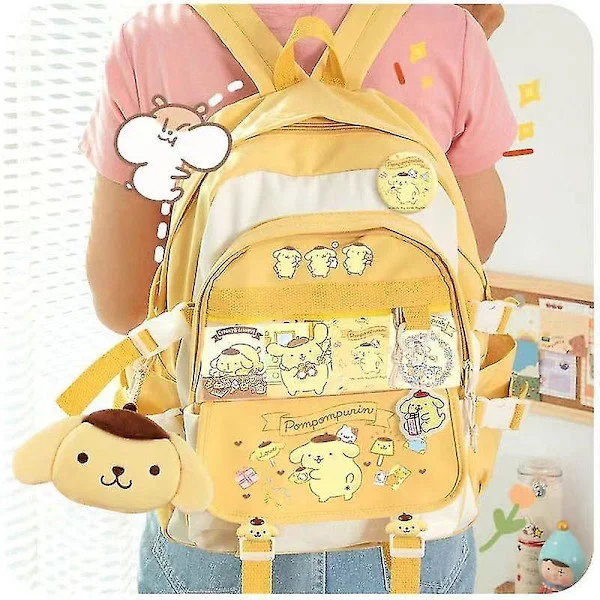 Ny Sanrio Kuromi Ryggsäck Axelväska Pompompurin My Melody Studenter Skolväska Stor Kapacitet Tecknad Söt Skolväska typ1 41cm x 31cm x 13cm typ1