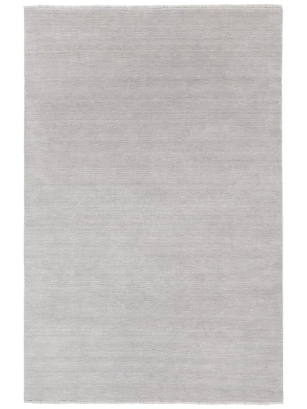 Wool Rug Handloom Fringes Silver Grey Large