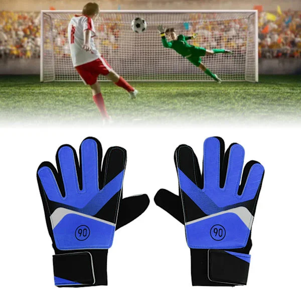 1 Par Målvaktshandskar Barn Fotboll Målvaktshandskar Halkfria Träningshandskar Blå 16~17cm/6.3~6.69in_xx