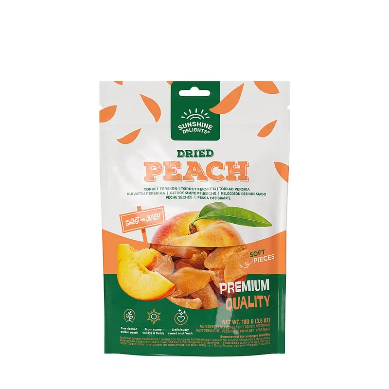 Sunshine Delights Tørret Frugt Fersken 100 g, Helse & Madvarer, Tørret Frugt & Nødder, Tørret Frugt