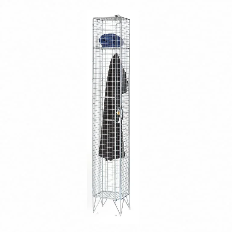 Wire mesh locker, 1 door, 1980x305x457 mm