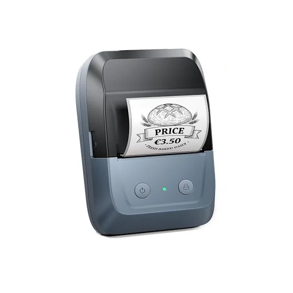 Bärbar Bluetooth-termisk etikettprinter kompatibel med Print Master och Labelife — 203dpi, Type-C uppladdningsbar, stöd för 20-50mm etiketter, flersys