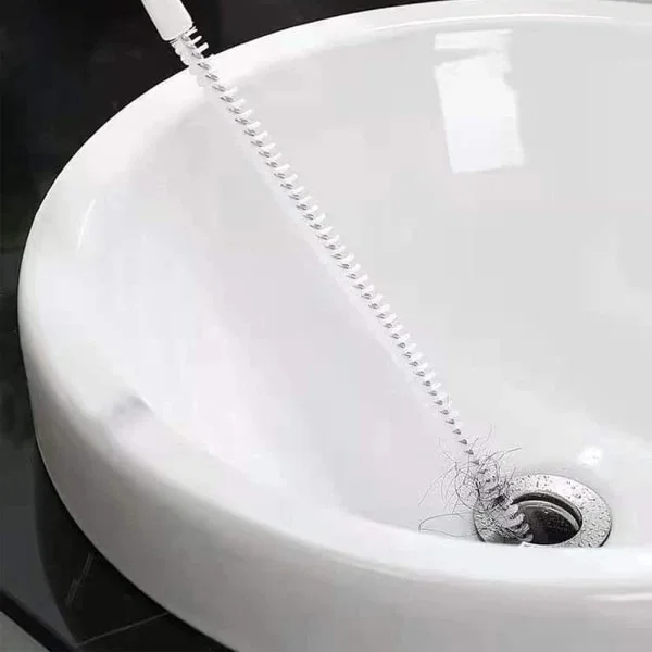 2-pack tvättborstar för rengöring av avlopp, flexibla avloppshåruppsamlingsborstar för igensatta handfat (2-pack) -FQ-