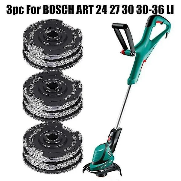 3 stk. For Bosch Art 24 27 30 30-36 Li Kantklipper Trimmer Klippelinje Spolemate 6m 1,6mm Hageverktøy Deler Erstatning (LGL)