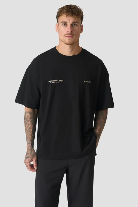 ICANIWILL - Everyday Oversized Cotton T-shirt Print Black - Herr - Träningskläder från ICIW
