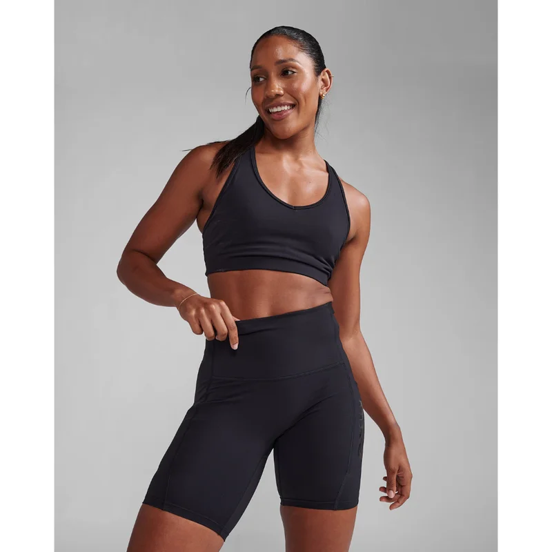 2XU Form Stash Hi-Rise Compression 6 Inch Shorts Black/Black1