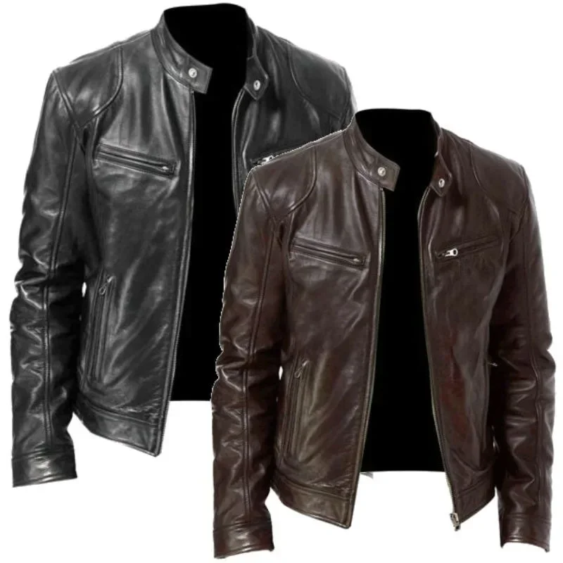 AliExpress - Herren Lederjacke Bomber Motorrad Biker Pu Leder Casual Loose Fit Kunstjacke für Herren