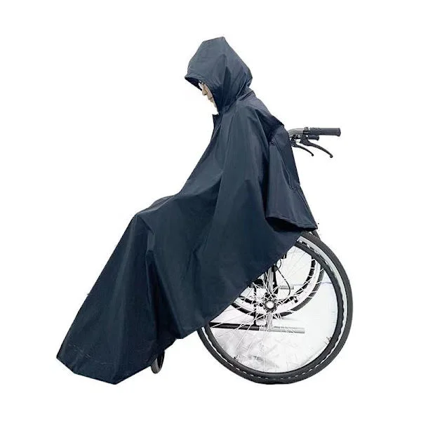 Wheelchair Cover Wheelchair Bag Waterproof Safety Reflective Poncho Poncho (warm lining)