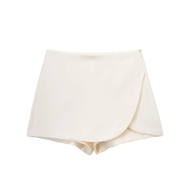 MUJER 2025 Svarta Minikjol Shorts Kvinna Mode Asymmetrisk Skort För Kvinnor Hög midja Korta kjolar Kvinna Sommar Casual Shorts