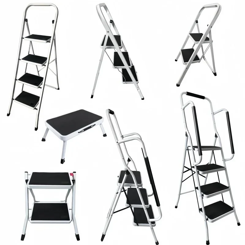 AliExpress - lucn Échelle Escabeau 2-4 Marches Pliable avec Rampe Sécurité - Parfait pour Séniors, Enfants et Usage Maison/Cuisine/Bureau - Stable et 