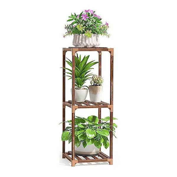 Plantestativ Innendørs Utendørs, 10-lags Høyt Stort Tre Plantestativ Multi-lags Blomsterstativ, Hagehyller Tre Plantedisplay Holder Rack