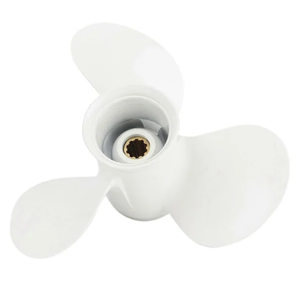 664-45952-00-el 9 7/8 X 14 Aluminium Båd Påhængsmotor Propel Til 20-30hk Hvid 10 Spline Tand 3 Bla