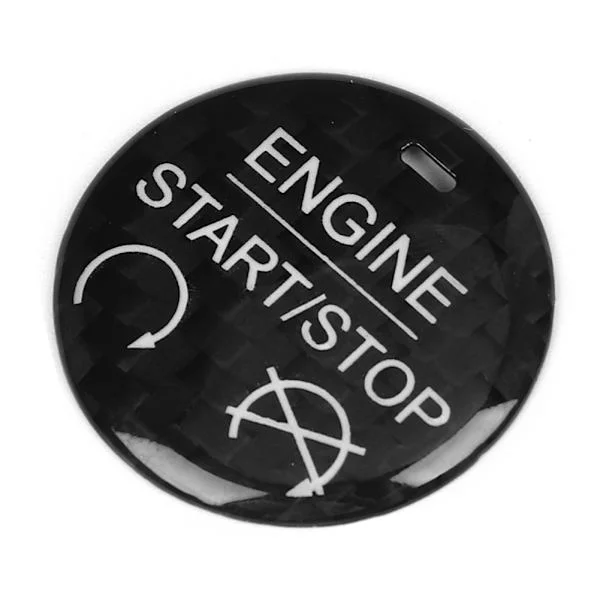 Vänsterhands Kolfiber Start Stopp Knapp Trim Dekoration Passar Ford Mustang 2015 2019