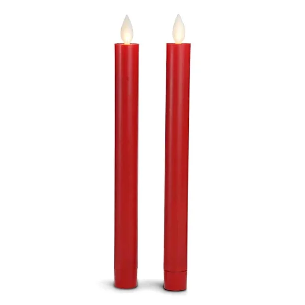 LED kronljus plast - 2 st. - 22,2 cm - med 3D-låga - (flera färger)