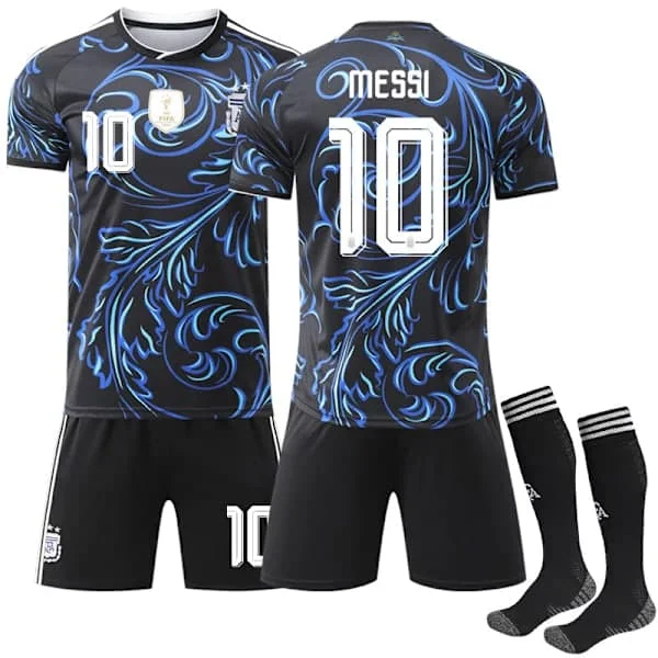 2026 World Cup Argentina Bortaställ Barn Fotbollskläder Nr.10 Messi-FO- 2026 Bortaställ 24 2026 Away