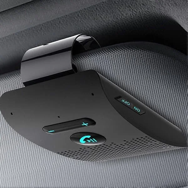 Bluetooth Handsfree Bil Kit 5.0 Solskyddsklämma Trådlös Ljudmottagare Högtalartelefon Högtalare Musikspelare Dubbel Mikrofon
