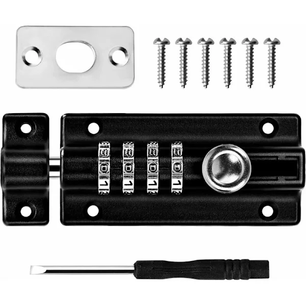 Combination Lock Deadbolt 4-Digit Combination Lock Mechanical Code Door Lock Keyless Sliding Lock Tamper Resistant Door Lock for Cabinets Garden