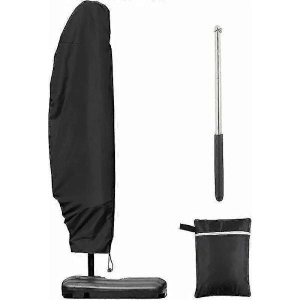 3m 4m Sport Parasollskydd, Fristående Parasollskydd med 1,4m Lång Dragkedja, Sport Parasollskydd med Teleskopstång, 280x30/80/45cm, Lilaris (Fww)