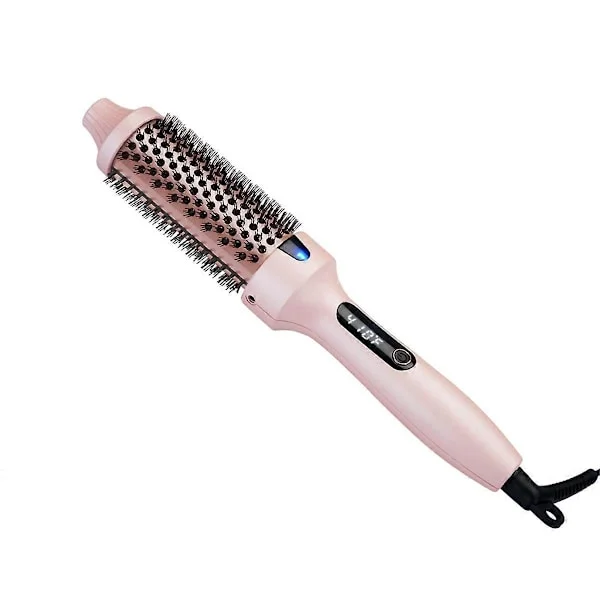 【YD】Curling Brush, Negative Ion Heated Thermal Round Brush EU Plug