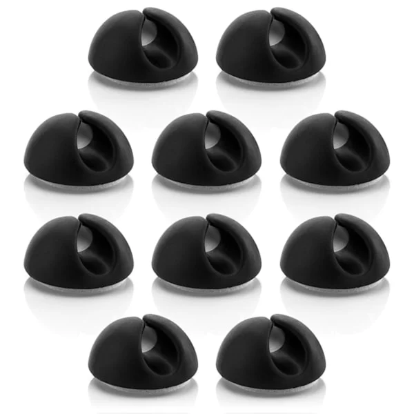 10x Kabelhållare Kabelhantering Kabelorganiserare för kablar upp till 8mm Kabelklämmor Kabelhållare Kabelhantering Svart