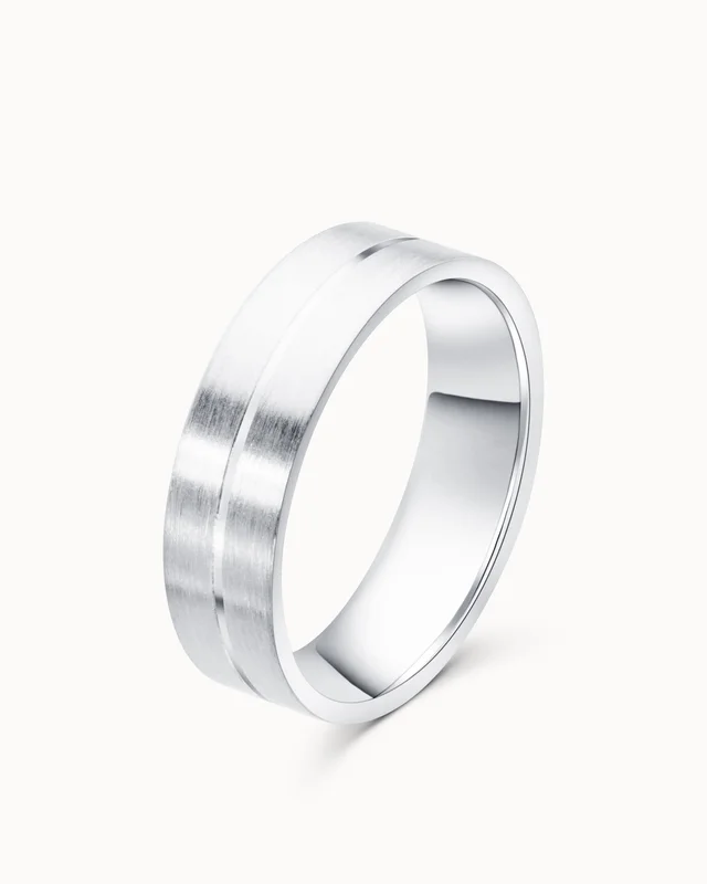 Trouwring James voor heren 18K witgoud - Trouwringen van Vanbruun