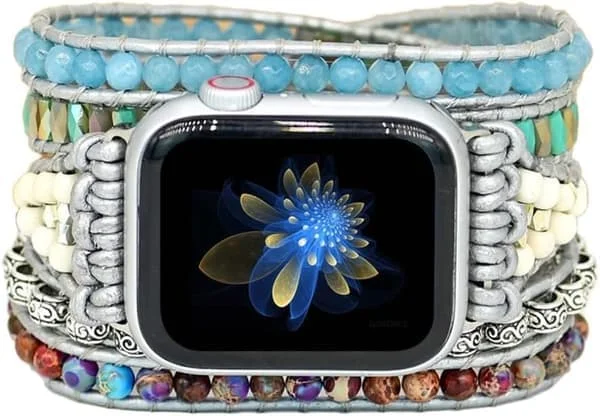 Urrem, urrem, flettet urrem, kompatibel med iWatch, 42-45 mm