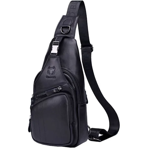 Leather Shoulder Bag Crossbody Men Women Travel Outdoor Sports, Backpack