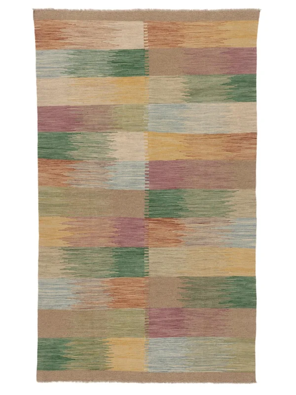 Kilim Moderne Tapis Moderne Marron/Jaune Foncé (Laine, )