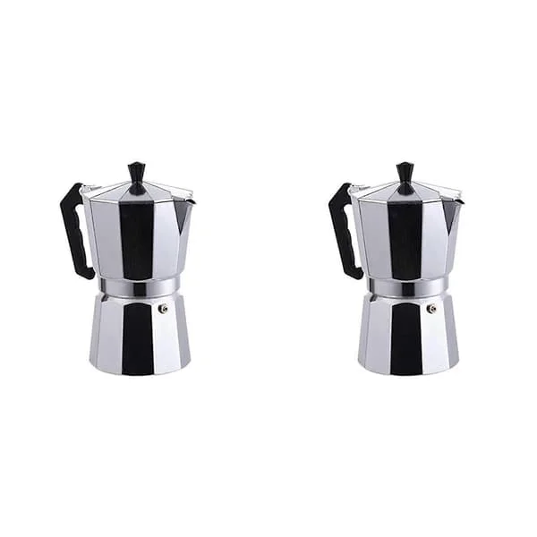 2X Kahvipannu Espressokeitin Mokkapannu, Liesitaso Espressokeitin Erinomaisen Makuiselle Espressolle Sähköiselle Keraamiselle Liesitasolle