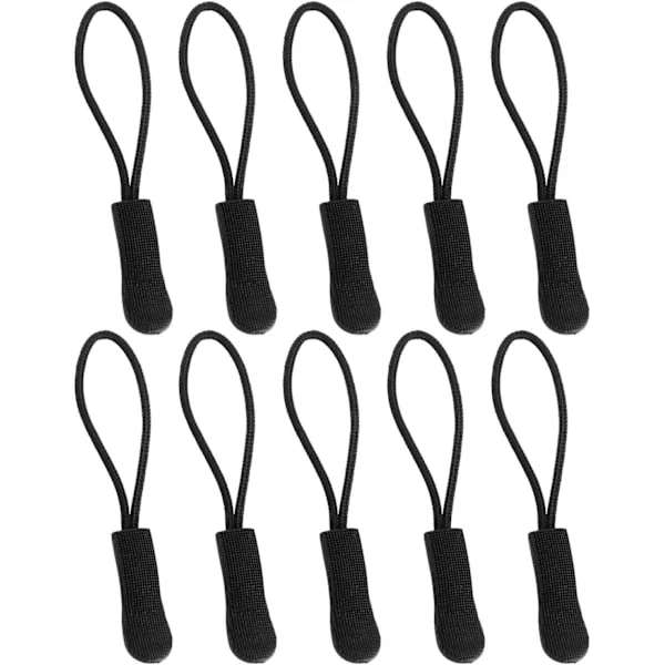 Dragkedjeband Svarta 10 20st Dragkedjeband Förlängare Ersättning för Ryggsäckar Jackor Bagage Plånböcker Handväskor