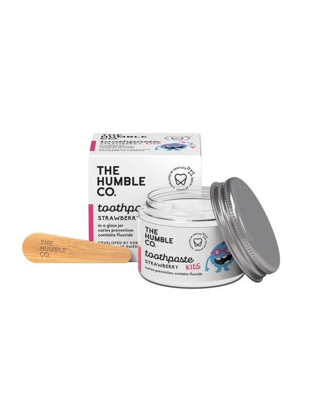 The Humble Co. - Tandkräm Naturlig & Ekologisk För Barn - Toothpaste In Glass Jar Jordgubbsmak