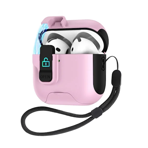 iPhone AirPods 4, hörlursfodral i ställmodell, multifunktionellt hörlursfodral, rosa