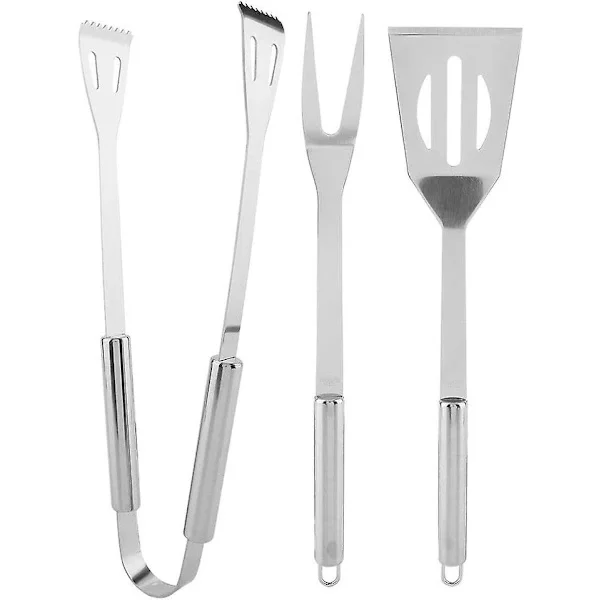 3-pack grillverktyg för utomhusbruk med aluminiumlåda