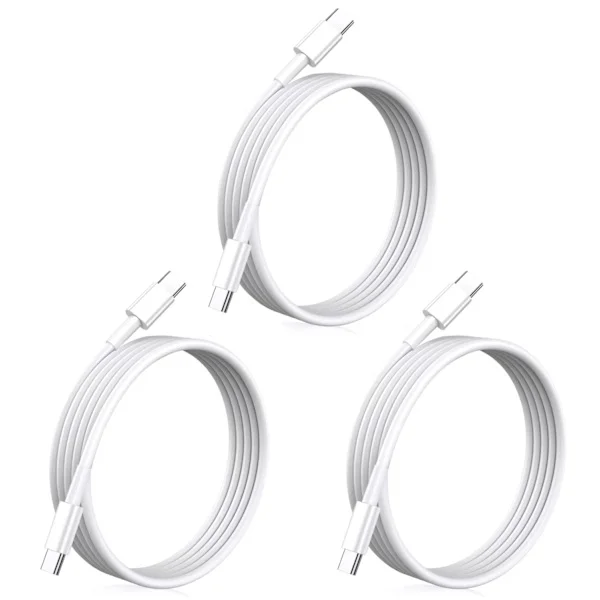 3-pack 2m USB-C-kabel för laddning och dataöverföring iPhone 16, 15 iPad Mac Vit Vit White 3-PACK 2M laddkabel White 3-PACK 2M laddkabel