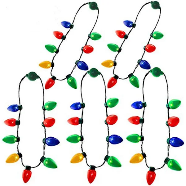 Queta Festival LED Necklace Christmas Necklace Light Necklace Bulb Color LED Light Christmas Party (5 pcs)