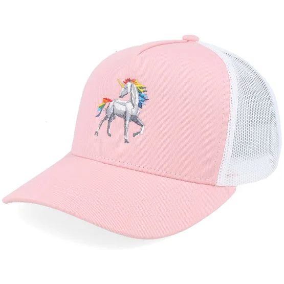 Seeberger - Pink trucker Czapka Z Daszkiem - Kids Paper Origami Unicorn Pink/White A-frame Trucker @ Hatstore