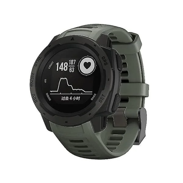 22mm Sportklocka Silikonarmband handledsrem för Garmin Instinct Mörkgrön
