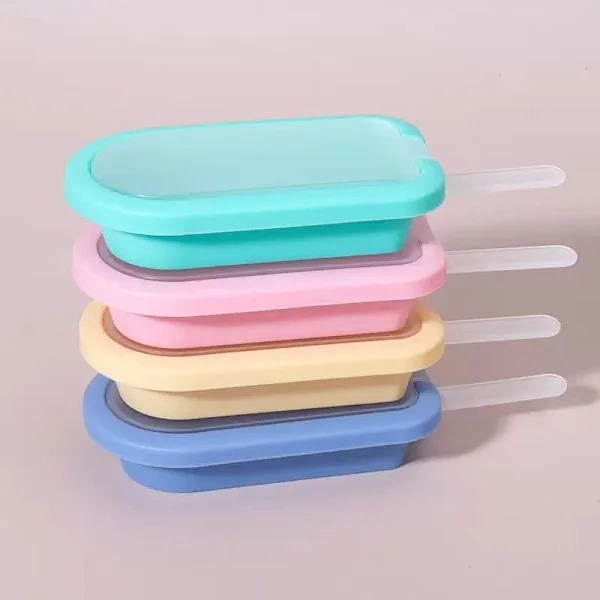 Glassformar, Silikon Glassform, Popsicle Glassmaskin, 11.2*6.3*2.6cm, 4 Delar