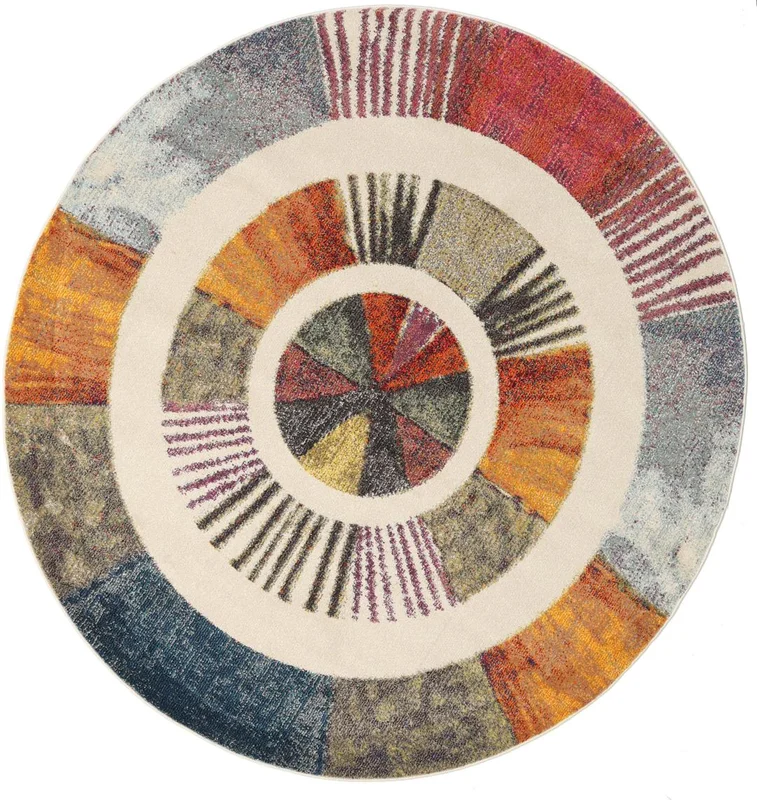Geometric Going Round Rug - Multicolor Ø 200