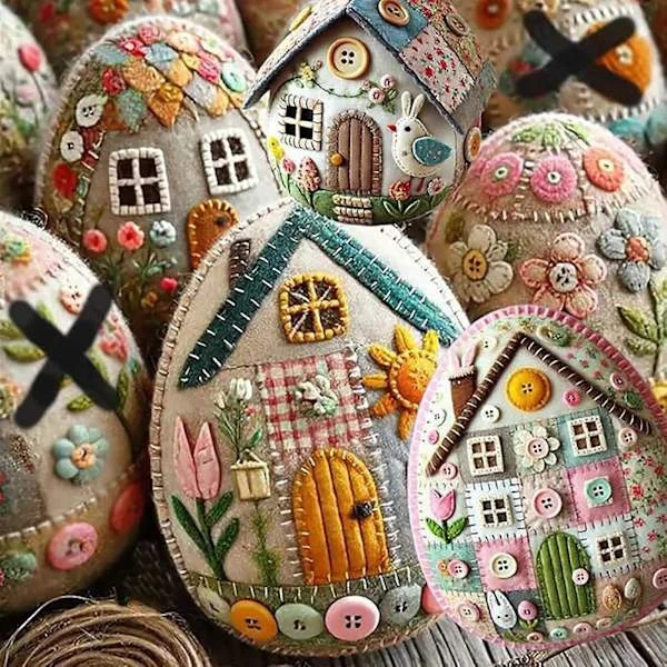 Påskbroderi DIY-kit för högtidsdekoration, pyssel för förälder-barn & kreativa hemprojekt
